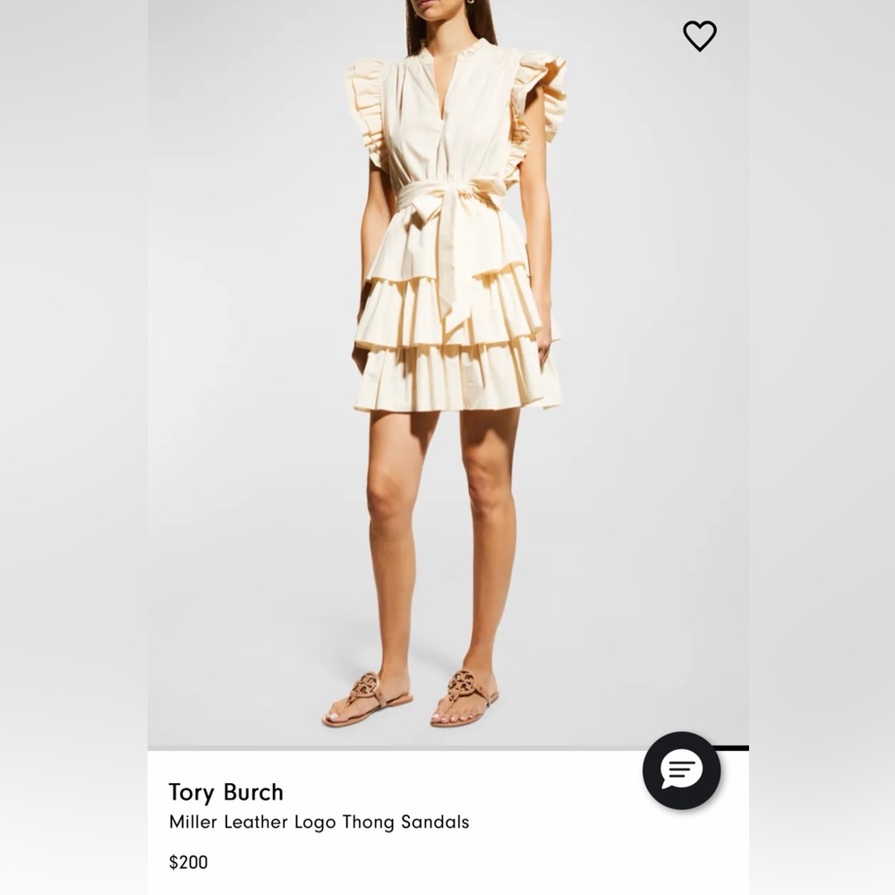 Tory Burch Miller Leather Logo Thong Sandals - Picture 11 of 12